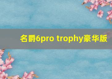 名爵6pro trophy豪华版